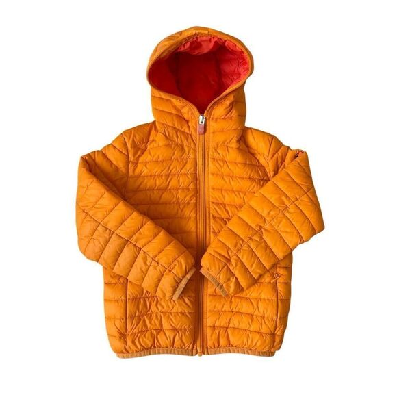 Save The Duck Toddler Puffer Jacket 4T Orange Kids Boys Girls Hooded - Picture 1 of 10